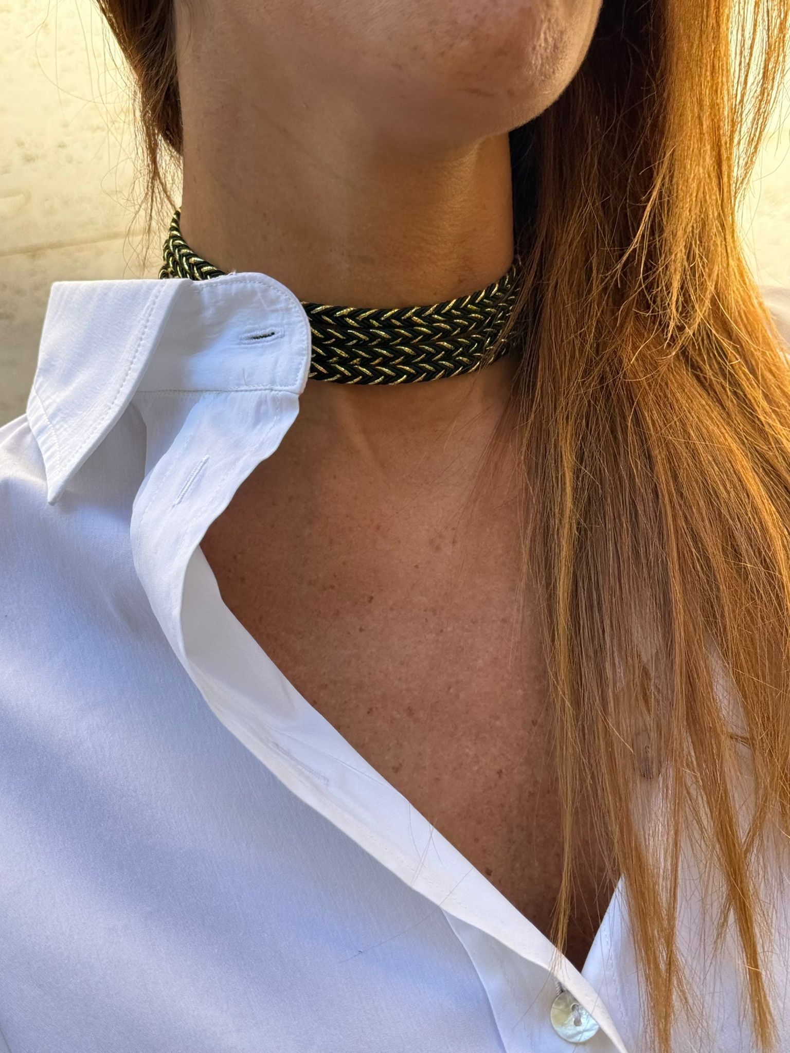 Choker corda nero e oro