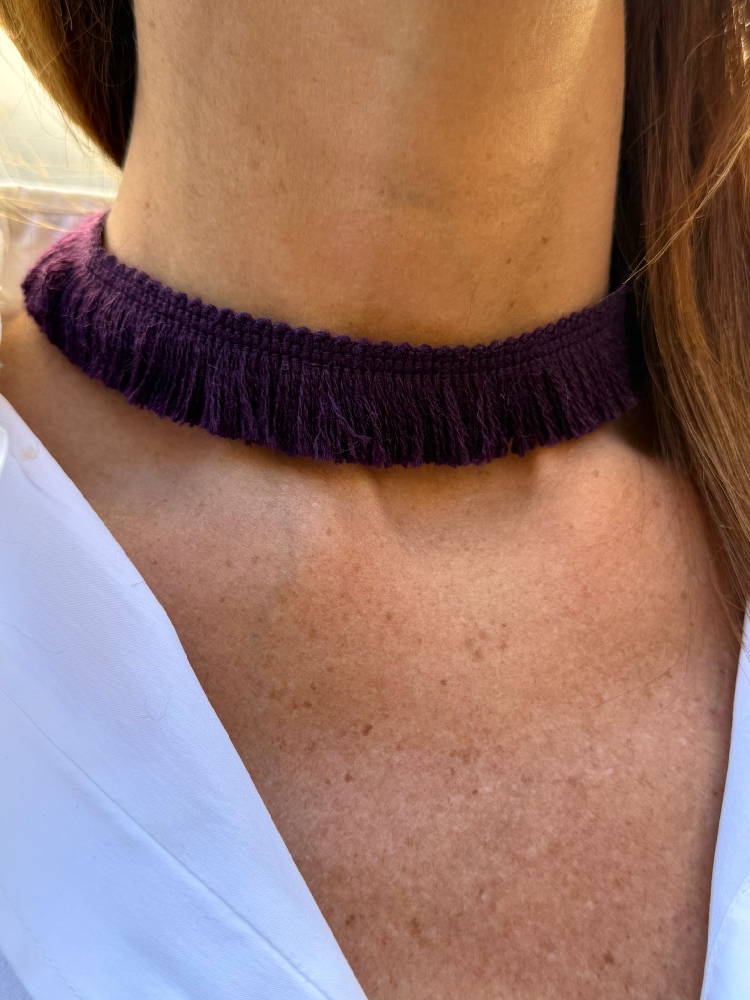 Choker frange viola