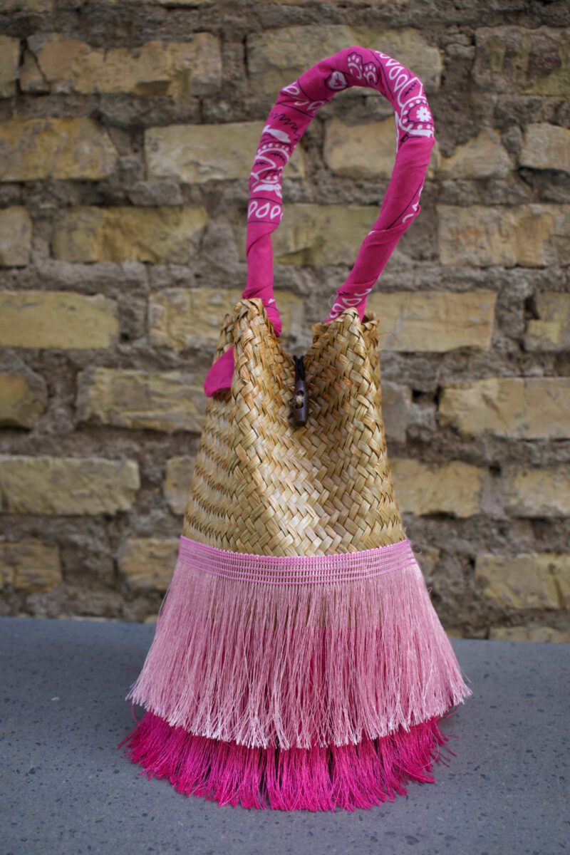 1-Cestino paglia fucsia